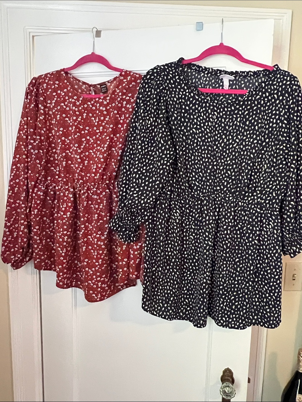 Isabel Maternity by Ingrid & Isabel Black Blouse and Burgundy SHEIN Blouse